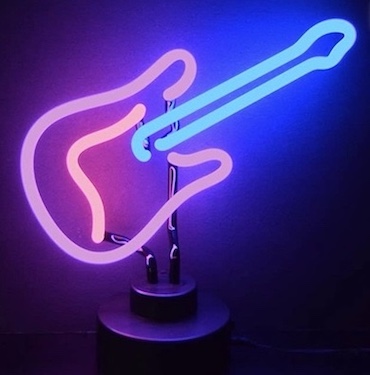 Neon Guitar Sculpture