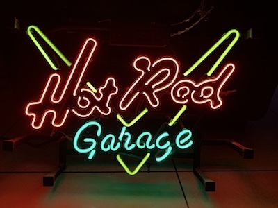 Neon Hot Rod Garage Sign