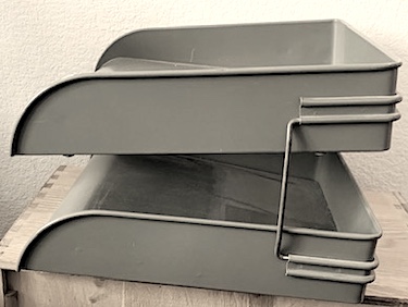 Vintage Industrial Metal Stackable Desk File 