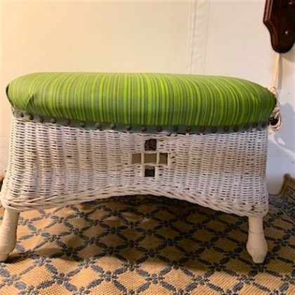 Vintage Wicker Footstool