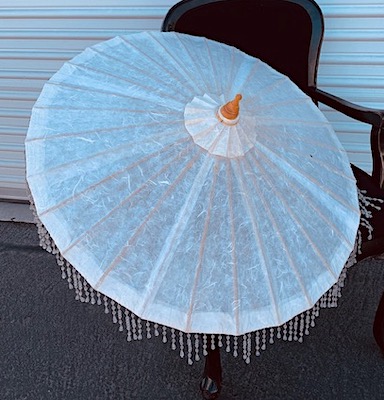 Ivory Beaded Parasol