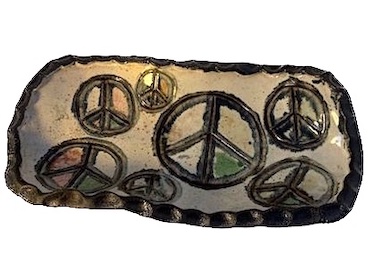 Peace Sign Pottery Bowl