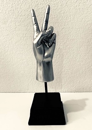 Peace Sign Sculpture on Stand