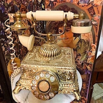 French Ornate Victorian Square Dial Phone