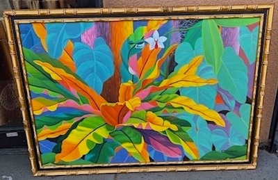 A Colorful Tropical Banana Leaves Print