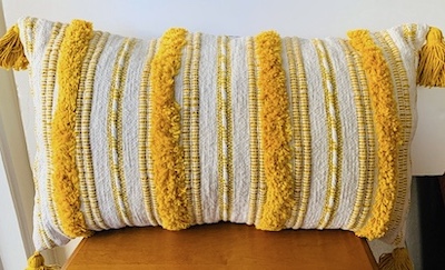 Cream Moroccan Beaded Pillow