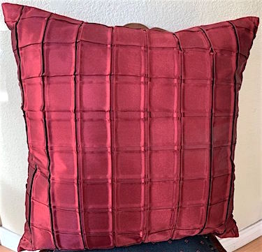 Red Satin Square Pillow