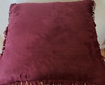 Burgundy Suede Fringe Pillow