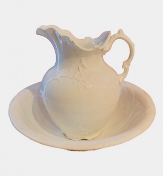 White Bisque Pitcher and Basin Set