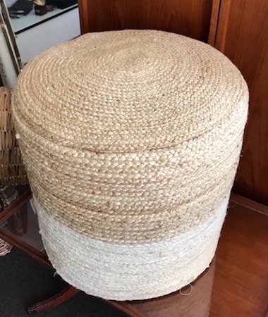 Jute Pouf in Barrel Shaped Pattern