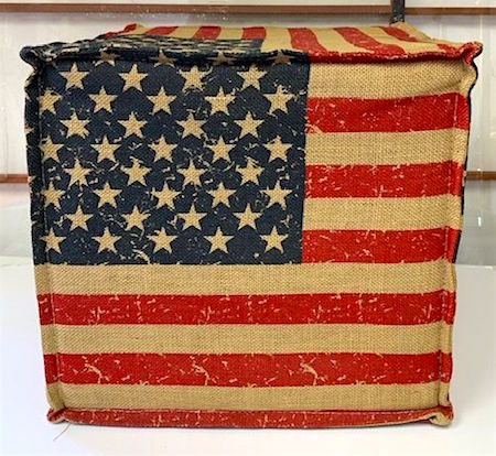 Square Pouf Vintage USA Flag