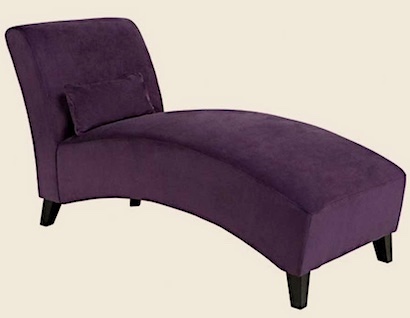 Modern Purple Velveteen Chaise