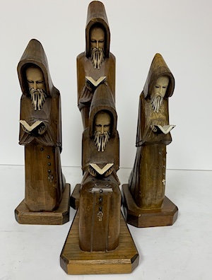 Vintage Monk Wood Bookends