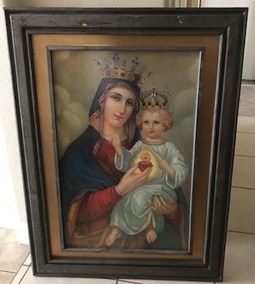 Vintage Madonna and Child Wall Picture