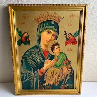 Vintage Madonna and Child Wall Picture