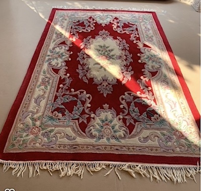 Area Wool Rug - Red Cream