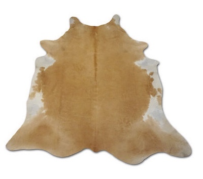 Golden Beige & White Brazilian Cowhide