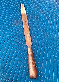 Vintage Rusty Carpentry Tool Wooden Handle File