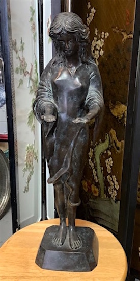 Maitland Smith Bronze Girl Statue