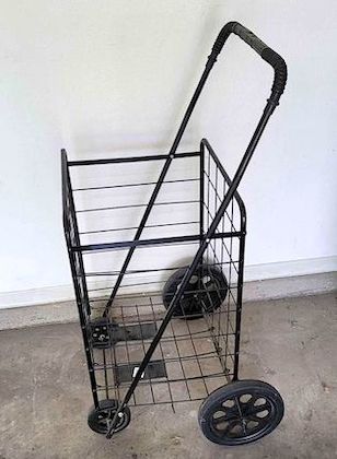 Folding Shopping Grocery Laundry Cart with Wheels and Handle