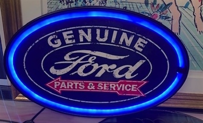 Neon Oval Ford Sign