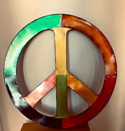 Peace Colorful Metal Wall Art