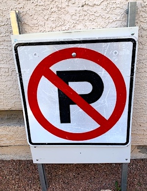 A Frame No Parking Metal Sign