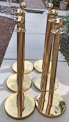 Gold with Ball Top Stanchions Posts