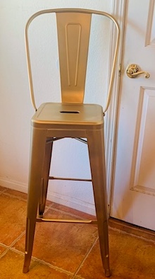 Gold Metal High Stools with Backs