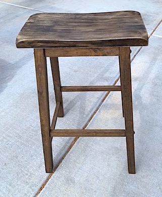 Distressed Wooden Saddle Dark Stools