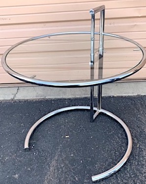 Mid Century  Style Ellen Gray Chrome Adjustable Table