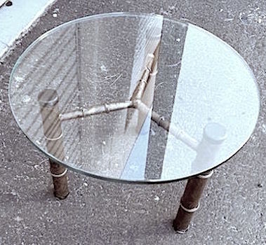 Vintage Occasional Metal Faux Bamboo Table, 1970s