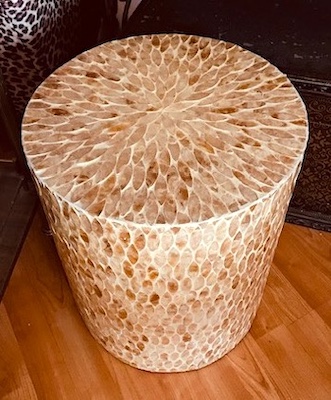 Capiz Drum Side Table Golden Sand