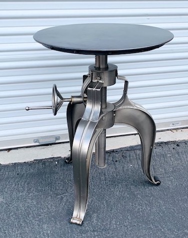 Industrial Loft Antique Nickel Crank Table