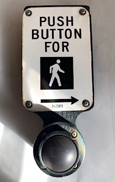 Vintage Retired Crosswalk Button Street