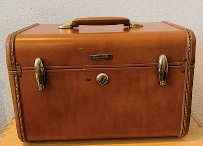 Vintage Train Case in Rust Color