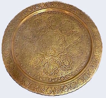 Moroccan Round Brass Tray Folding Stand