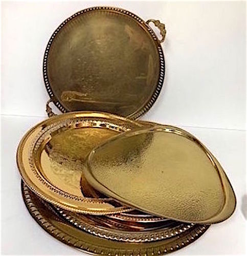 Assorted Gold & Brass Metal Trays