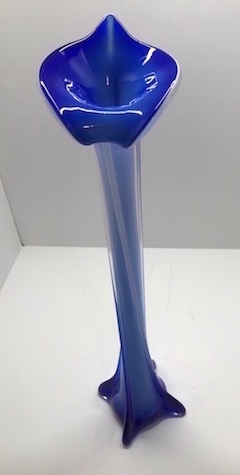 Calla Lily Jack in Pulpit Vase in Cobalt blue