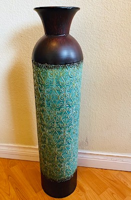 Rustic Metallic Cylinder Bottle Vase