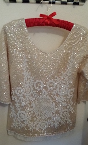 1950s Cream Beaded Top