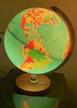 Vintage 1961 National Geographic Globe with Plastic Stand