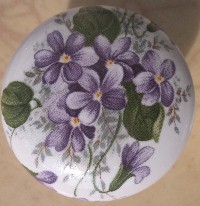 Cabinet Knob Violets Flower