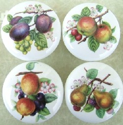 cabinet knobs fruit plums pears papaya grapes