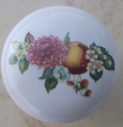 Cabinet knobs peach flowers