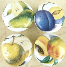 cabinet knobs fruit pears peaches apples plums