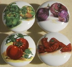 Cabinet knobs w/4 Vegetables