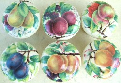 cabinet knobs fruit plums pears papaya grapes