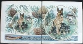 Ceramic Tile Mural German Shepherd Dog family