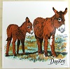 Ceramic Tile Donkey Mother & Foal 